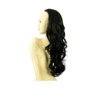 Demi-perruque Lisse 40 Cm - Couleur Chocolat Méché Cuivré Clair - Synthétique, à Fixer