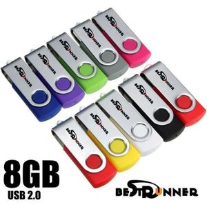 CLÉ USB Clé USB 2.0 BW - Lot de 10 - 8Go - Couleur Mixte