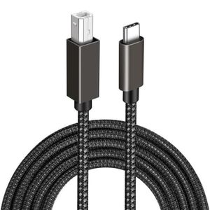 CÂBLE INFORMATIQUE Câble photo,Câble d'imprimante en Nylon tressé USB