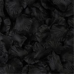 FLEUR ARTIFICIELLE 500pcs - le noir - Pétales de Roses artificielles en soie,fausses fleurs, colorées, pour anniversaire de mari