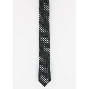 CRAVATE - NŒUD PAPILLON Cotton Park - Cravate fine en soie noire motifs ca