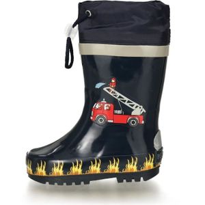 BOTTE Bottes de pluie bébé Playshoes Fire Brigade - Caoutchouc naturel - Réflecteurs - Camion de pompiers