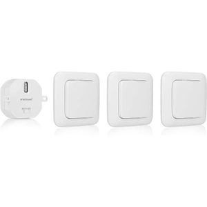 INTERRUPTEUR - PULSEUR Smartwares Kit domotique Interrupteur sans Fil Plug  Connect - pour Chambre à Coucher - 3 Interrupteurs simples et 1 module enca94