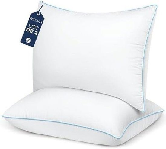 2 Oreillers COZSINOOR 60x60 Cm - Fibre De Gel, Confort Hôtelier, Lavable Machine