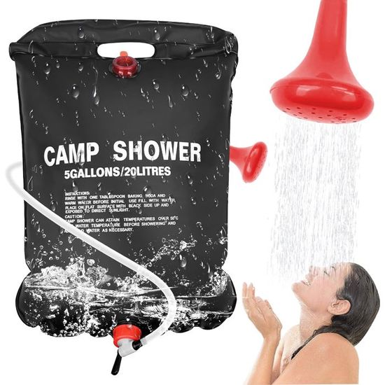 20 litres Douche Solaire, Douche Portable avec Flexible Commutable Tête