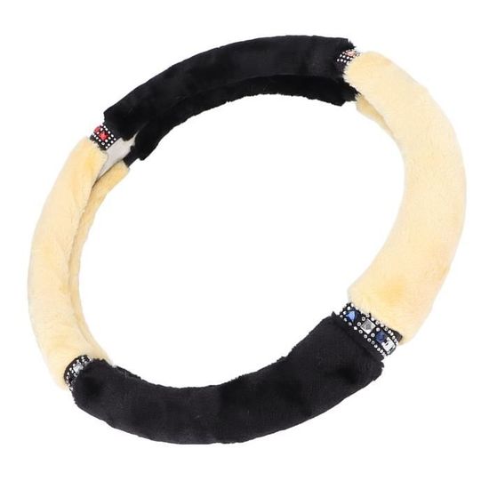 Housse De Volant De Voiture Universelle Housse De Volant En Cuir Robuste 38CM / 15 Pieds' Antidérapant Protecteur De Volant (Noir-Rouge