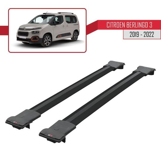 Barres De Toit ACE-3 Pour Citroën Nemo (2008-2019) - 2 Barres Aluminium Gris, Charge Max 75 Kg, Pour Véhicule SANS Barres D'origine
