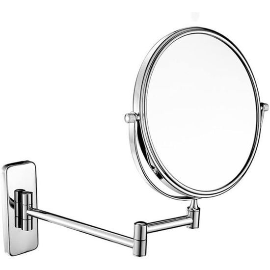 Miroir cosmétique LED GelldG, montage mural, 8 pouces, pivotant à 360°, lumineux LED, charge USB, pour salle de bain et spa