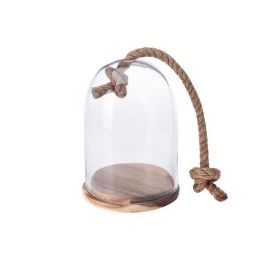 Cloche En Verre Avec Corde Cm 10 Transparent Cdiscount Maison