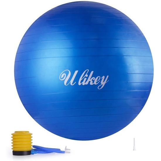 Ballon de Gymnastique Balle d’Exercice Balle Fitness, 65cm Maximale jusqu'à 300 kg, Ballon Gym avec Pompe Antidérapant pour Pilates,