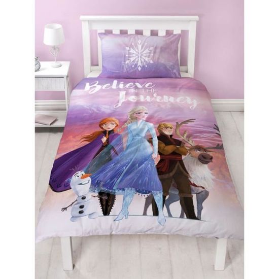Parure De Lit Réversible Licorne/arc-en-ciel - Pour Lit Enfant - Housse 120x150 Cm + Taie - Coton/polyester Doux - 13