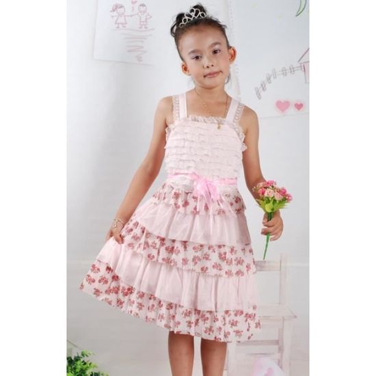 Robe D'Ã©tÃ© Fille Chaps 18 Mois - Rose Et Blanc Ã  Carreaux - Sans Manches - Couvre-couche - Occasion TrÃ¨s Bon Ã©tat