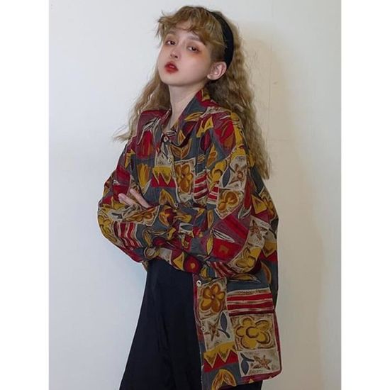 T-shirt Surdimensionné Femme Manches Longues - Col Rond En Coton Confortable - Style Boyfriend Décontracté - 6