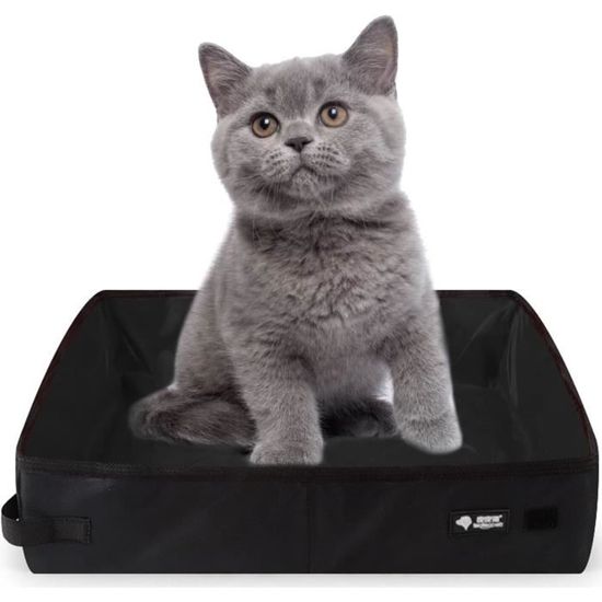 Litière pour Chat Pliable XXL, Litière de Voyage Portable pour Chat, Pliable Boîte à Litière