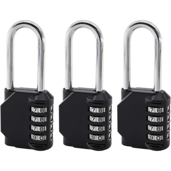 Lot De 8 Cadenas à Combinaison 3 Chiffres - 8 Couleurs, Zinc, Pour Valise, Casier, Sac - Sécurité Sans Clé