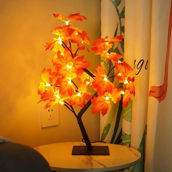 Couronne De Lutin Avec Lumière LED - Décoration D'automne - Couronne D'automne - Feuille D