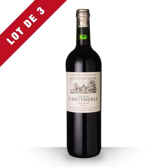 Lot de 3 - Château Cantemerle 2014 AOC Haut-Médoc - 3x75cl - Vin Rouge