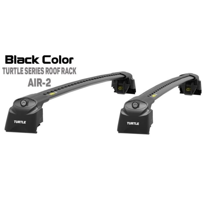 Barres de toit pour Volvo V60 Break 2010>2013 transversales, alu noir (le jeu de 2) série Turtle V2 avec serrures
