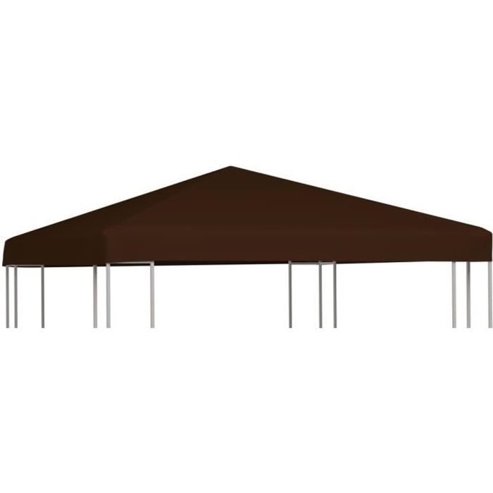 Toile supérieure de Tonnelle de Jardin Style contemporain - Barnum gazebo 310 g-m² 3x3 m Marron élégant ♫78579