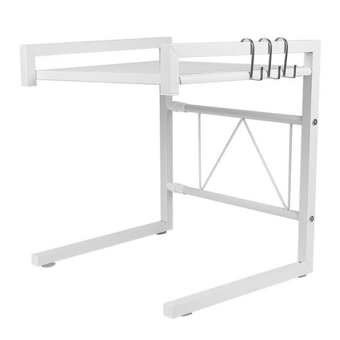Etagères de cuisine meuble rangement cuisine support étagère micro ondes en acier au carbone Blanc