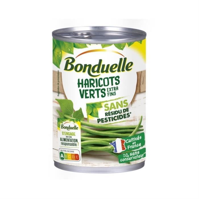 BONDUELLE - Haricots Verts Extra Fins Sans Résidu De Pesticide 400G - Lot De 4