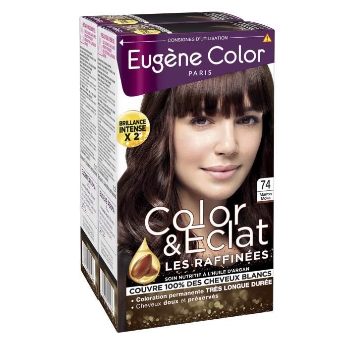 LOT DE 5 - EUGENE COLOR color & eclat nuance 74 marron moka Coloration cheveux - 2 boîtes
