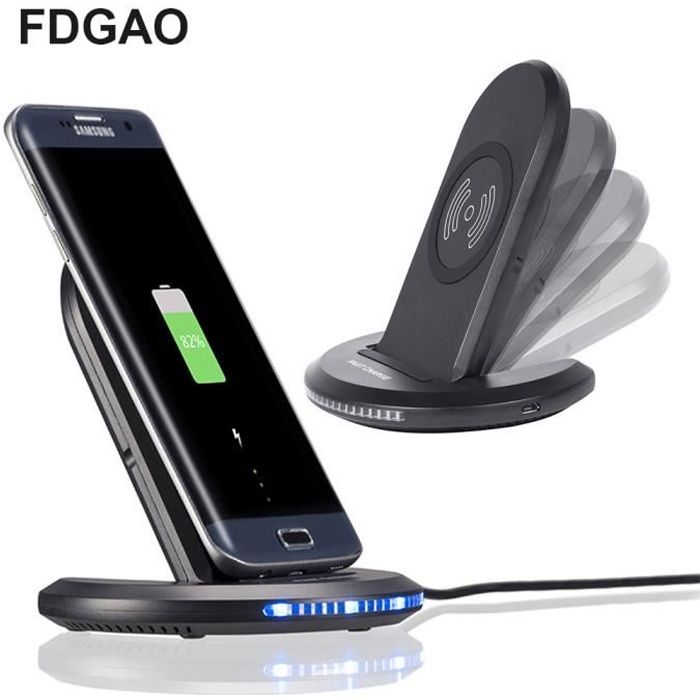 FDGAO Qi Chargeur Sans Fil Rapide Chargeur à Induction Quick Chargeur pour iPhone XS/X/ 8 Plus/ 8, Samsung Galaxy S8 Plus/ S9/S8/S7