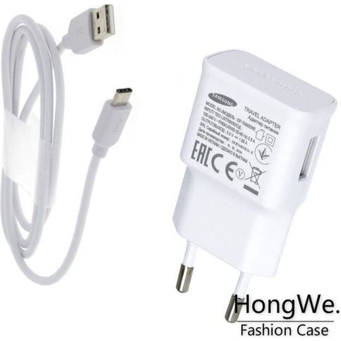 Chargeur Rapide USB Original 1,5A + Câble USB-C Pour SAMSUNG Galaxy A40 - Galaxy A50 - Galaxy A20e - Galaxy A70 - Galaxy S10... et