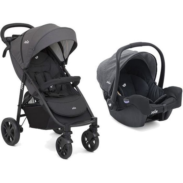 JOIE Litetrax 4 dlx - Poussette 2en1 avec siège auto GEMM - Noir Coal