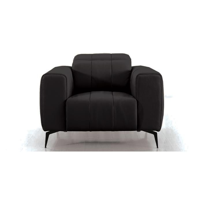 Fauteuil cuir Design KIKO - {habillage_canape_cuir} - Noir