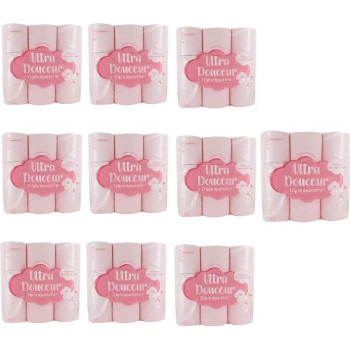Lot de 8 Papier toilette - 9 rouleaux par paquet