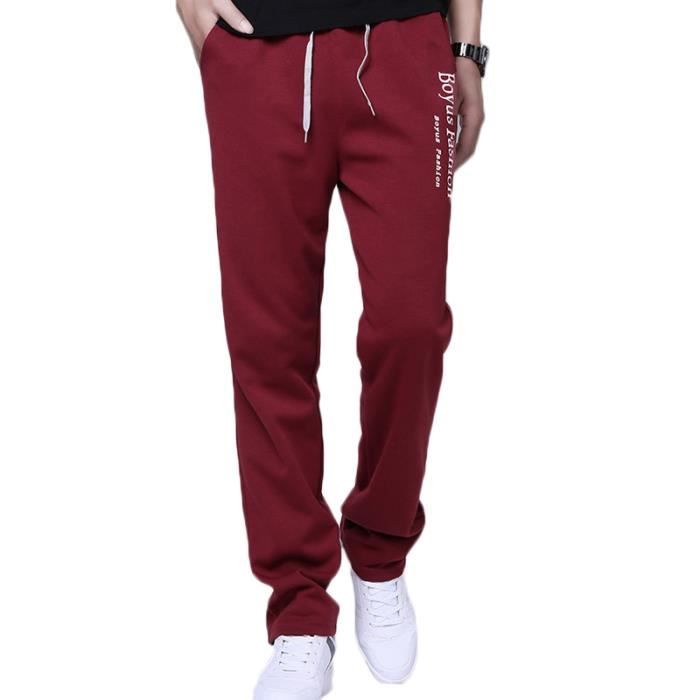 Pantalon de jogging Homme sport musculation coton Pantalon Homme imprimé baggy - Gris