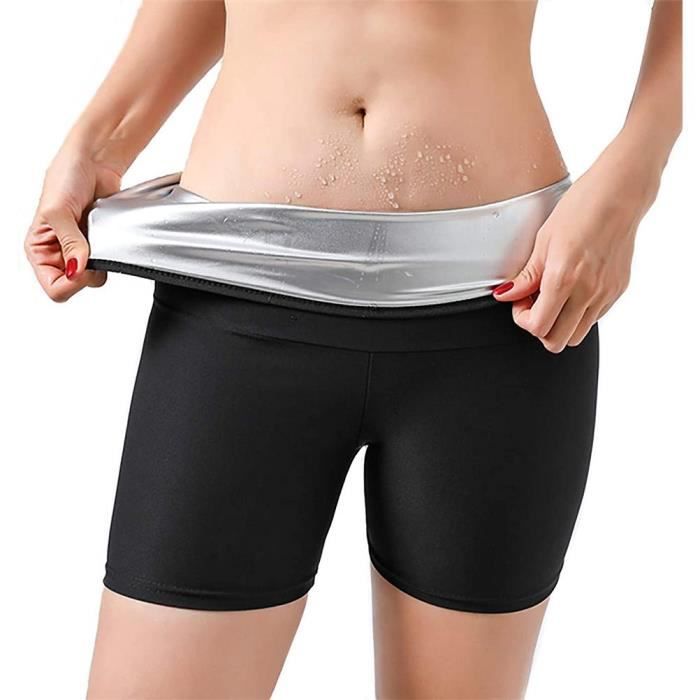 Sauna Sweat Shapewear Short Taille Haute pour Femme Perte de Poids Pantalon de Sauna, Contrôle du Ventre Shapewear Short - Noir1