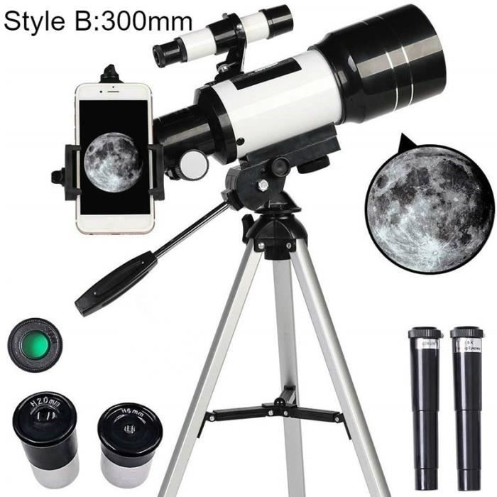 NEUFU Télescope 70mm Ouverture 300 mm Astronomique Réfracteur Trépied Chercheur