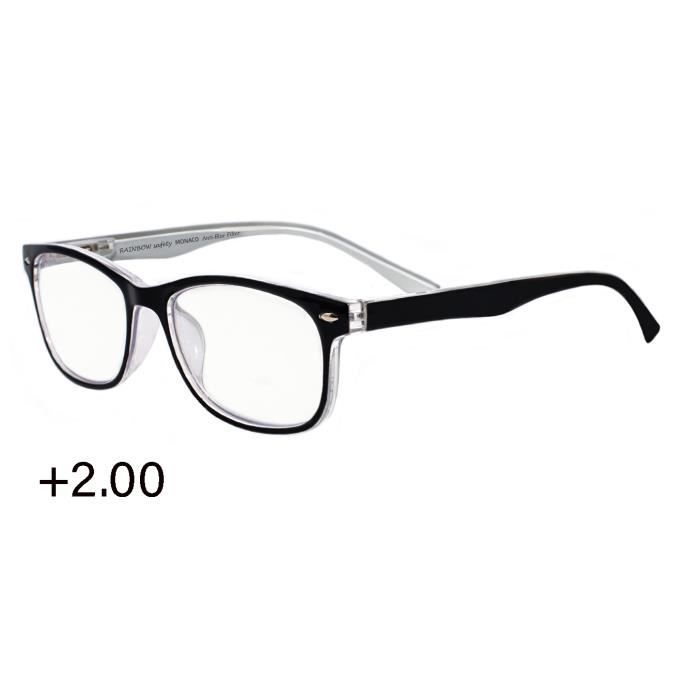 Lunettes de Lecture Loupe Progressives Filtre Lumiere bleue Monaco Noir +2.00
