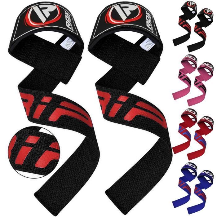 RDX Sangle Musculation Gym Levage Support de Poignet Bandage Fitness Lifting Straps Entraînement Bodybuilding Haltérophilie Gymnasti