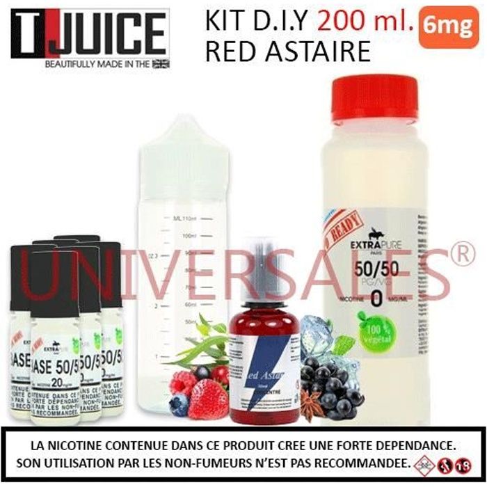 E-LIQUIDE RED ASTAIRE 6mg 200ml KIT DIY - PG50/VG50