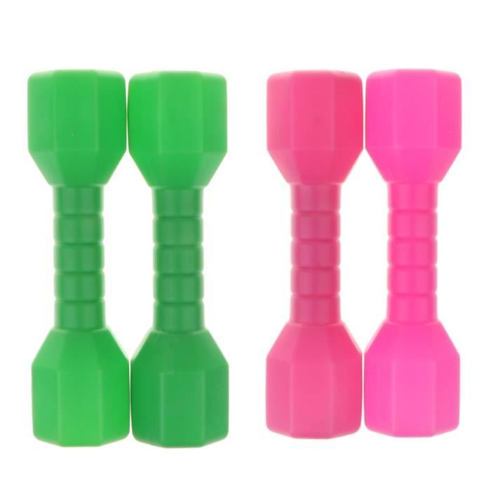 4 Pcs Enfants Haltères Sport Exercice Jouets Verts Et Roses
