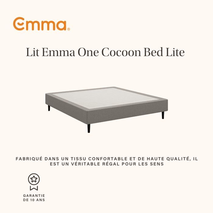 EMMA Lit Emma One Cocoon Lite 140x190 cm + Confort et praticité + Design et Confort + Facile à assembler
