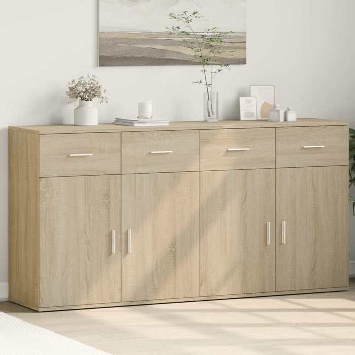 vidaXL Buffets 2 pcs chêne sonoma 79x38x80 cm bois dingénierie 3276618