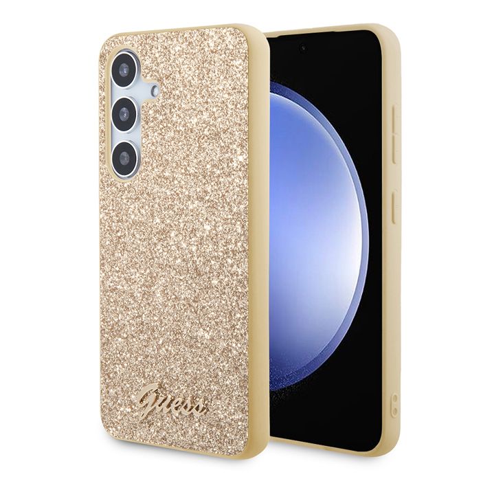 Coque de téléphone Guess Glitter Flakes Samsung Galaxy S24+ Or Souple