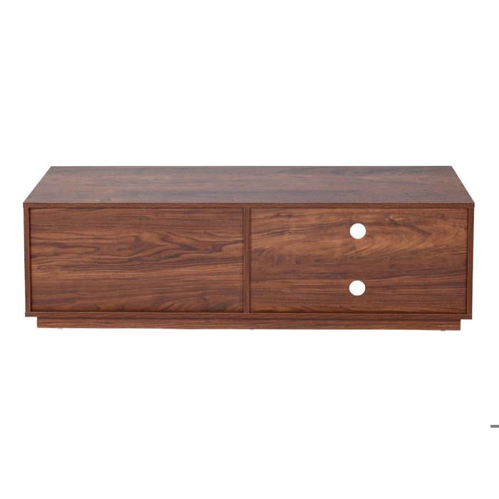 Meuble TV 2 tiroirs et 2 compartiments de rangement 42x140x40 cm aspect noyer 04_0007851 Meuble TV 2 tiroirs et 2 compartiments de rangement 42x140x40 cm aspect noyer 04_0007851