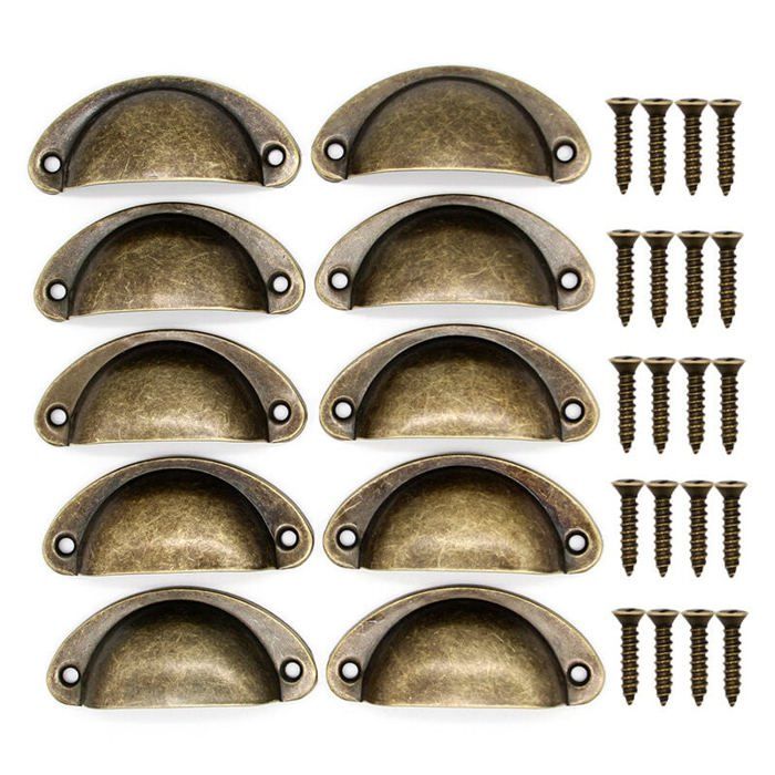 Lot de 10 Poignées de Tiroir Rétro en Métal Pour Meubles de Cuisine Porte darmoire Placards avec 81×35mm