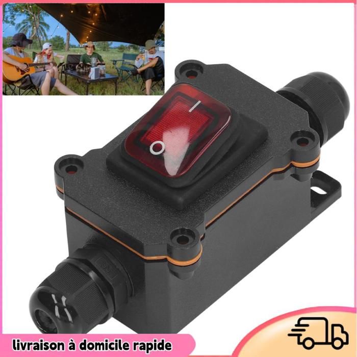 Getyjoe Interrupteur Câble Étanche IP68 16A Avec LED Bleu - Commutateur Robuste