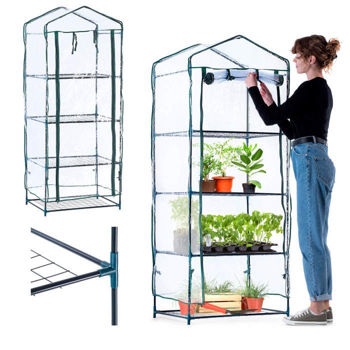 Serre de jardin KADAX 4 niveaux 170x68cm Vert foncé