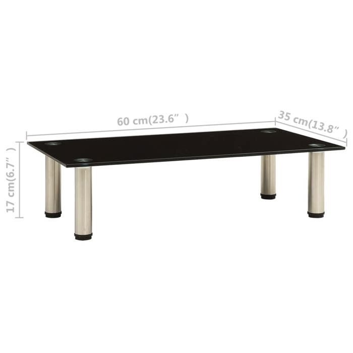 Meuble TV classique - GKK - Meuble HIFI noir 60x35x17 cm en verre trempé @4114