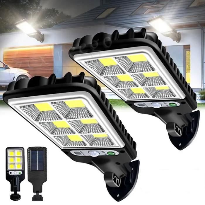 2PCS 600W LED Projecteur Solaire Détecteur de Mouvement Sécurité Wall Street Yard Lampe Extérieure multicolore APPLIQUE EXTERIEURE
