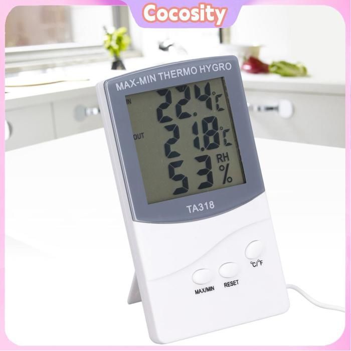 Meilleurs prix pour Cocosity Thermomètre extérieur intérieur Thermomètre Numérique Dintérieur et Dextérieur Humidimètre RH avec piscine mesure