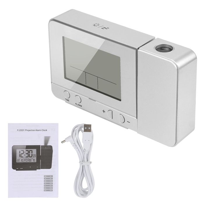 Réveil de Projection avec rétroéclairage Led, horloge de Table de