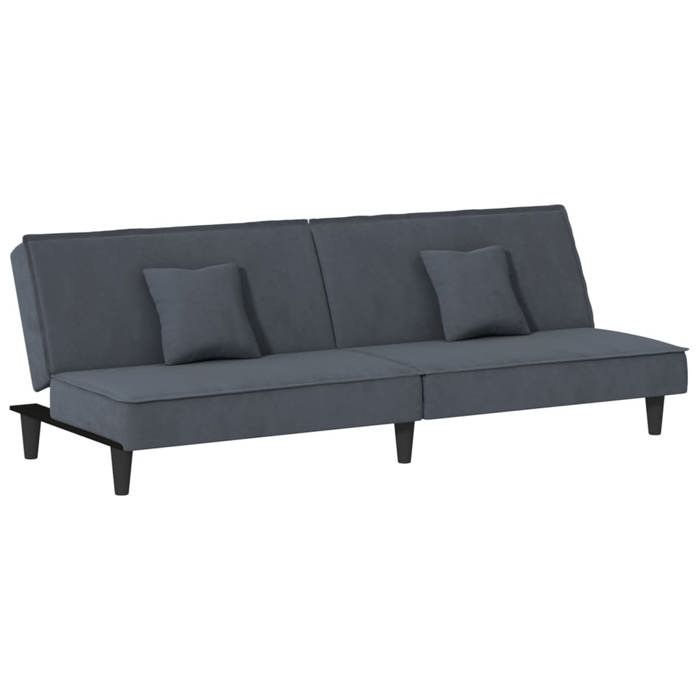 &Mode Sofa Convertible - Canapé-litLit banquette gris foncé - Velours Sale991857
